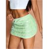 image:imageMakeMeChic Womens Sparkly Sequin Mini Skirt Y2k Low Rise Glitter Rave Micro Skirt with Shorts UnderneathGreen