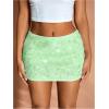 image:imageMakeMeChic Womens Sparkly Sequin Mini Skirt Y2k Low Rise Glitter Rave Micro Skirt with Shorts UnderneathGreen