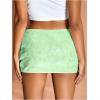 image:imageMakeMeChic Womens Sparkly Sequin Mini Skirt Y2k Low Rise Glitter Rave Micro Skirt with Shorts UnderneathGreen