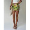 image:imageMakeMeChic Womens Sparkly Sequin Mini Skirt Y2k Low Rise Glitter Rave Micro Skirt with Shorts UnderneathGreen Floral Sequin