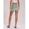 image:imageMakeMeChic Womens Sparkly Sequin Mini Skirt Y2k Low Rise Glitter Rave Micro Skirt with Shorts UnderneathGreen a