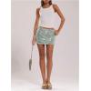 image:imageMakeMeChic Womens Sparkly Sequin Mini Skirt Y2k Low Rise Glitter Rave Micro Skirt with Shorts UnderneathGreen a