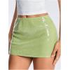 image:imageMakeMeChic Womens Sparkly Sequin Mini Skirt Y2k Low Rise Glitter Rave Micro Skirt with Shorts UnderneathLight Green
