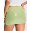 image:imageMakeMeChic Womens Sparkly Sequin Mini Skirt Y2k Low Rise Glitter Rave Micro Skirt with Shorts UnderneathLight Green