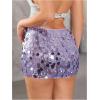 image:imageMakeMeChic Womens Sparkly Sequin Mini Skirt Y2k Low Rise Glitter Rave Micro Skirt with Shorts UnderneathMauve Purple