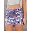 image:imageMakeMeChic Womens Sparkly Sequin Mini Skirt Y2k Low Rise Glitter Rave Micro Skirt with Shorts UnderneathMauve Purple