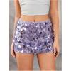 image:imageMakeMeChic Womens Sparkly Sequin Mini Skirt Y2k Low Rise Glitter Rave Micro Skirt with Shorts UnderneathMauve Purple