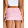 image:imageMakeMeChic Womens Sparkly Sequin Mini Skirt Y2k Low Rise Glitter Rave Micro Skirt with Shorts UnderneathPink