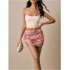 image:imageMakeMeChic Womens Sparkly Sequin Mini Skirt Y2k Low Rise Glitter Rave Micro Skirt with Shorts UnderneathPink Multicolor