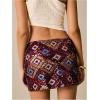 image:imageMakeMeChic Womens Sparkly Sequin Mini Skirt Y2k Low Rise Glitter Rave Micro Skirt with Shorts UnderneathPurple Multicolor
