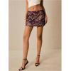 image:imageMakeMeChic Womens Sparkly Sequin Mini Skirt Y2k Low Rise Glitter Rave Micro Skirt with Shorts UnderneathPurple Multicolor