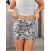 image:imageMakeMeChic Womens Sparkly Sequin Mini Skirt Y2k Low Rise Glitter Rave Micro Skirt with Shorts UnderneathSilver Sequin