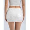 image:imageMakeMeChic Womens Sparkly Sequin Mini Skirt Y2k Low Rise Glitter Rave Micro Skirt with Shorts UnderneathWhite