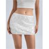 image:imageMakeMeChic Womens Sparkly Sequin Mini Skirt Y2k Low Rise Glitter Rave Micro Skirt with Shorts UnderneathWhite
