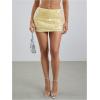 image:imageMakeMeChic Womens Sparkly Sequin Mini Skirt Y2k Low Rise Glitter Rave Micro Skirt with Shorts UnderneathYellow