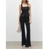 image:imageMakeMeChic Womens Square Neck Tank Button Front Sleeveless Dressy Shirt TopBlack
