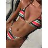 image:imageMakeMeChic Womens Striped Bikini Sets Halter Triangle Tie Side Thong 2 Piece SwimsuitsMulticolor