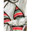 image:imageMakeMeChic Womens Striped Bikini Sets Halter Triangle Tie Side Thong 2 Piece SwimsuitsMulticolor