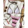 image:imageMakeMeChic Womens Striped Bikini Sets Halter Triangle Tie Side Thong 2 Piece SwimsuitsPink