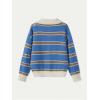 image:imageMakeMeChic Womens Striped Rugby Shirt Button Down Long Sleeve Preppy Sweater Knit Winter PulloverBlue