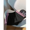 image:imageMakeMeChic Womens Striped Summer Shorts Wide Leg Workout Running Shrots Lounge Sweat Track ShortsBlack