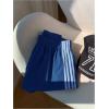 image:imageMakeMeChic Womens Striped Summer Shorts Wide Leg Workout Running Shrots Lounge Sweat Track ShortsBlue