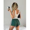 image:imageMakeMeChic Womens Striped Summer Shorts Wide Leg Workout Running Shrots Lounge Sweat Track ShortsGreen