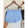 image:imageMakeMeChic Womens Striped Summer Shorts Wide Leg Workout Running Shrots Lounge Sweat Track ShortsLight Blue