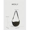 image:imageMakeMeChic Womens Studded Purse Suede Rivet Zipper Bag Punk Y2K Shoulder HandbagsBlack