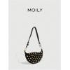 image:imageMakeMeChic Womens Studded Purse Suede Rivet Zipper Bag Punk Y2K Shoulder HandbagsBlack
