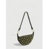 image:imageMakeMeChic Womens Studded Purse Suede Rivet Zipper Bag Punk Y2K Shoulder HandbagsOlive Green