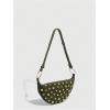 image:imageMakeMeChic Womens Studded Purse Suede Rivet Zipper Bag Punk Y2K Shoulder HandbagsOlive Green