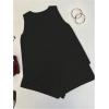 image:imageMakeMeChic Womens Summer 2 Piece Sets Deep V Neck Knit Tank Tops Mini Shorts Set Beach Vacation OutfitsBlack