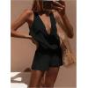 image:imageMakeMeChic Womens Summer 2 Piece Sets Deep V Neck Knit Tank Tops Mini Shorts Set Beach Vacation OutfitsBlack
