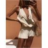 image:imageMakeMeChic Womens Summer 2 Piece Sets Deep V Neck Knit Tank Tops Mini Shorts Set Beach Vacation OutfitsWhite