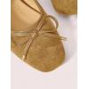 image:imageMakeMeChic Womens Summer Ballet Flats Brown Suede Loafers Bow Knot Buckle Closed Toe Leather ShoesApricot