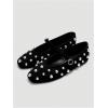 image:imageMakeMeChic Womens Summer Ballet Flats Brown Suede Loafers Bow Knot Buckle Closed Toe Leather ShoesBlack and Silver