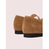 image:imageMakeMeChic Womens Summer Ballet Flats Brown Suede Loafers Bow Knot Buckle Closed Toe Leather ShoesBrown