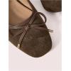 image:imageMakeMeChic Womens Summer Ballet Flats Brown Suede Loafers Bow Knot Buckle Closed Toe Leather ShoesMocha Brown