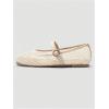 image:imageMakeMeChic Womens Summer Ballet Flats Brown Suede Loafers Bow Knot Buckle Closed Toe Leather ShoesWhite