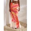 image:imageMakeMeChic Womens Summer Beach Maxi Skirt Y2k Floral Boho Flowy Long SkirtApricot