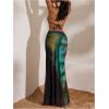 image:imageMakeMeChic Womens Summer Beach Maxi Skirt Y2k Floral Boho Flowy Long SkirtBlack and Green