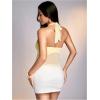 image:imageMakeMeChic Womens Tie Backless Halter Tops Metal Decor Split Sleeveless Y2k TankYellow