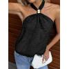 image:imageMakeMeChic Womens Tie Open Back Halter Tops Metal Sleeveless Summer Tank TopBlack