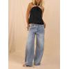image:imageMakeMeChic Womens Tie Open Back Halter Tops Metal Sleeveless Summer Tank TopBlack