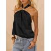 image:imageMakeMeChic Womens Tie Open Back Halter Tops Metal Sleeveless Summer Tank TopBlack