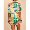 image:imageMakeMeChic Womens Tropical Beach Vacation Outfits Summer Two Piece Sets Boho Floral Kimono Tops and Shorts SetTropical Fruit Print