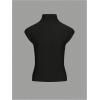 image:imageMakeMeChic Womens Turtleneck Sweater Vest Mock Neck Cap Sleeve Sleeveless Knit Tops Pullover SweatersBlack