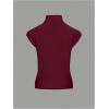 image:imageMakeMeChic Womens Turtleneck Sweater Vest Mock Neck Cap Sleeve Sleeveless Knit Tops Pullover SweatersBurgundy