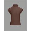 image:imageMakeMeChic Womens Turtleneck Sweater Vest Mock Neck Cap Sleeve Sleeveless Knit Tops Pullover SweatersCoffee Brown